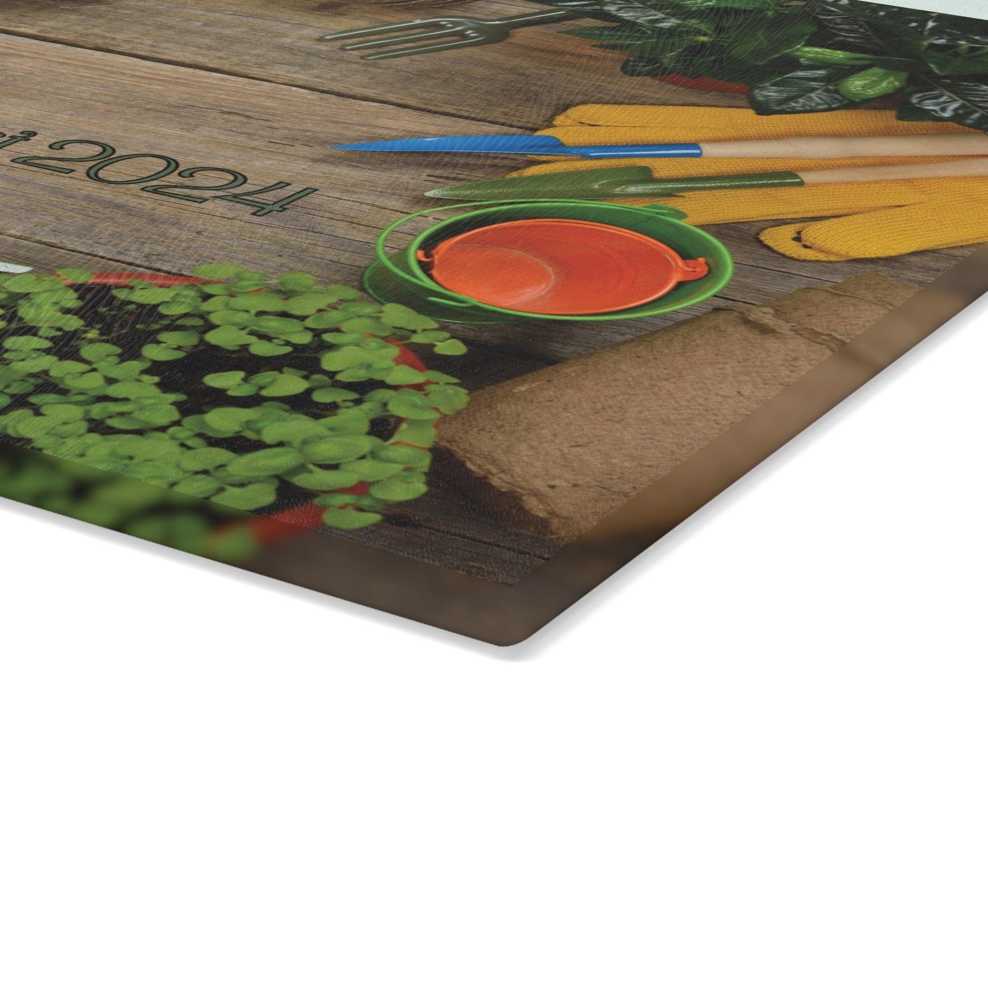 Personalized Garden Glass Cutting Board corner shot