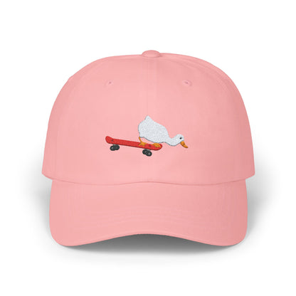 Goose on a Skateboard Embroidered Baseball Hat