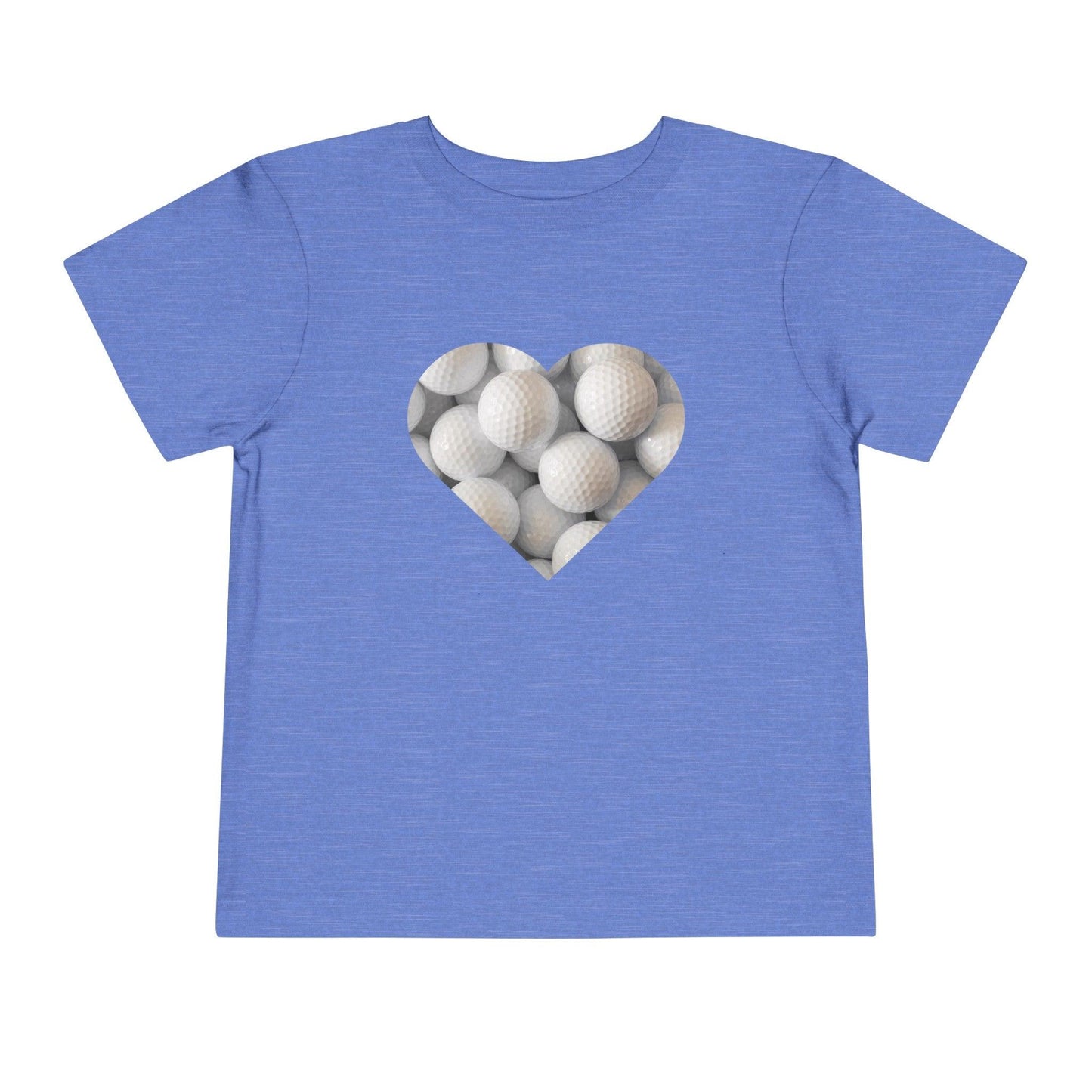 heather Columbia blue golf ball heart toddler t shirt