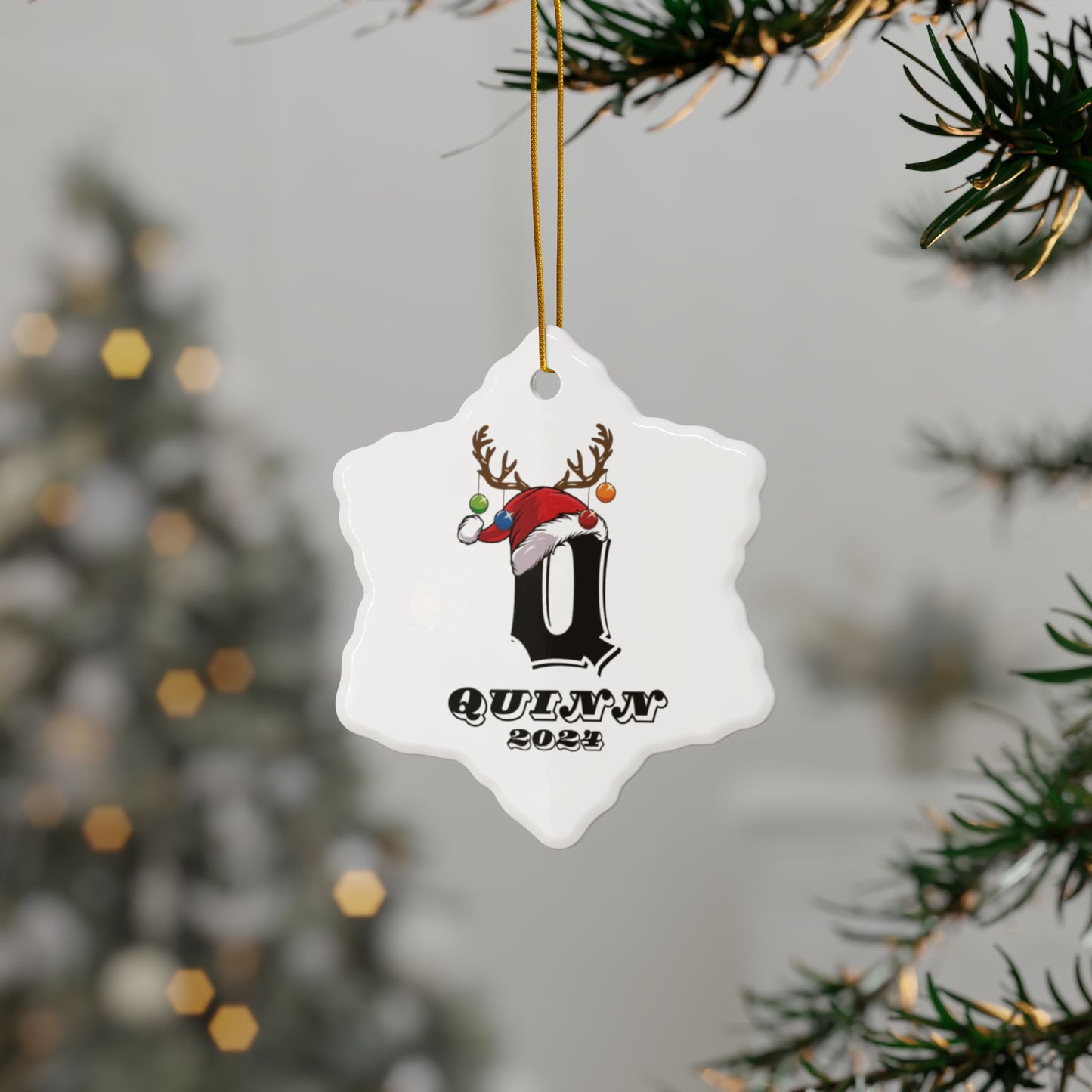 Letter Name Ornament, 2024 Personalized Family Ornament, Custom Initial Ornament, Family Keepsake Ornaments, 2-Side Print