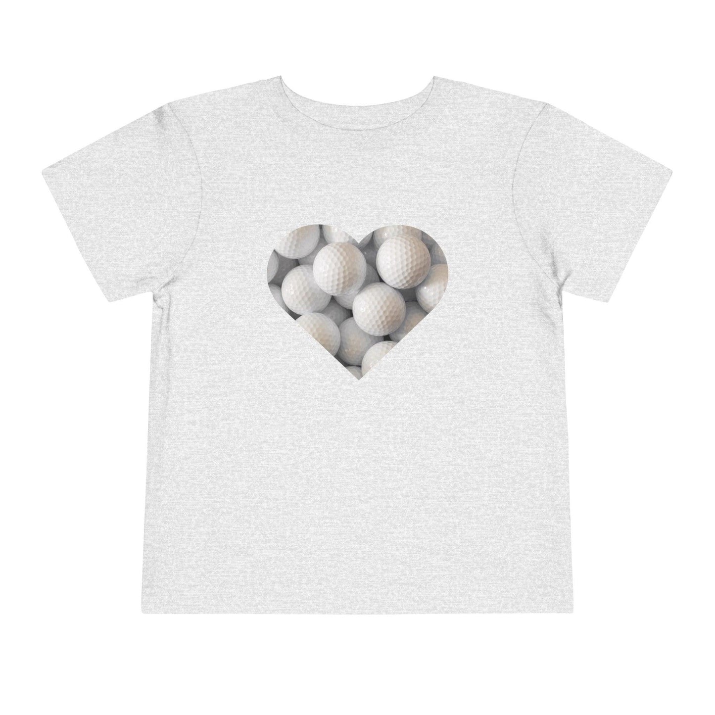 white golf ball heart toddler t shirt