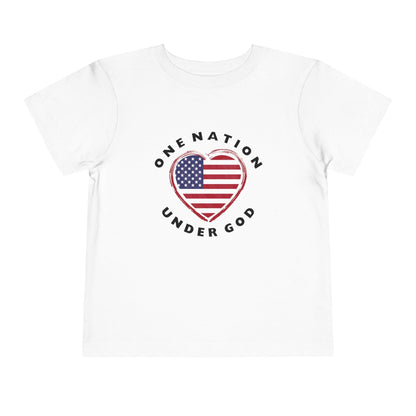 One Nation Under God Toddler T-Shirt, Kids Patriotic Shirt, 4th of July