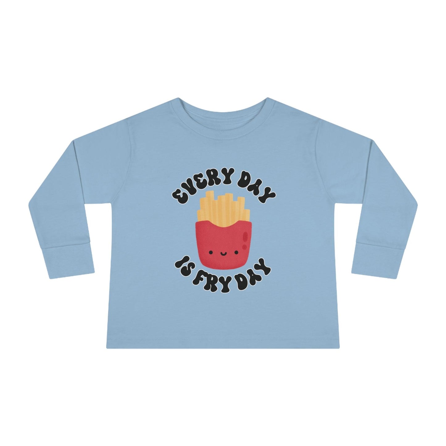 light blue every day is fry day toddler long sleeve shirt