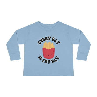 light blue every day is fry day toddler long sleeve shirt