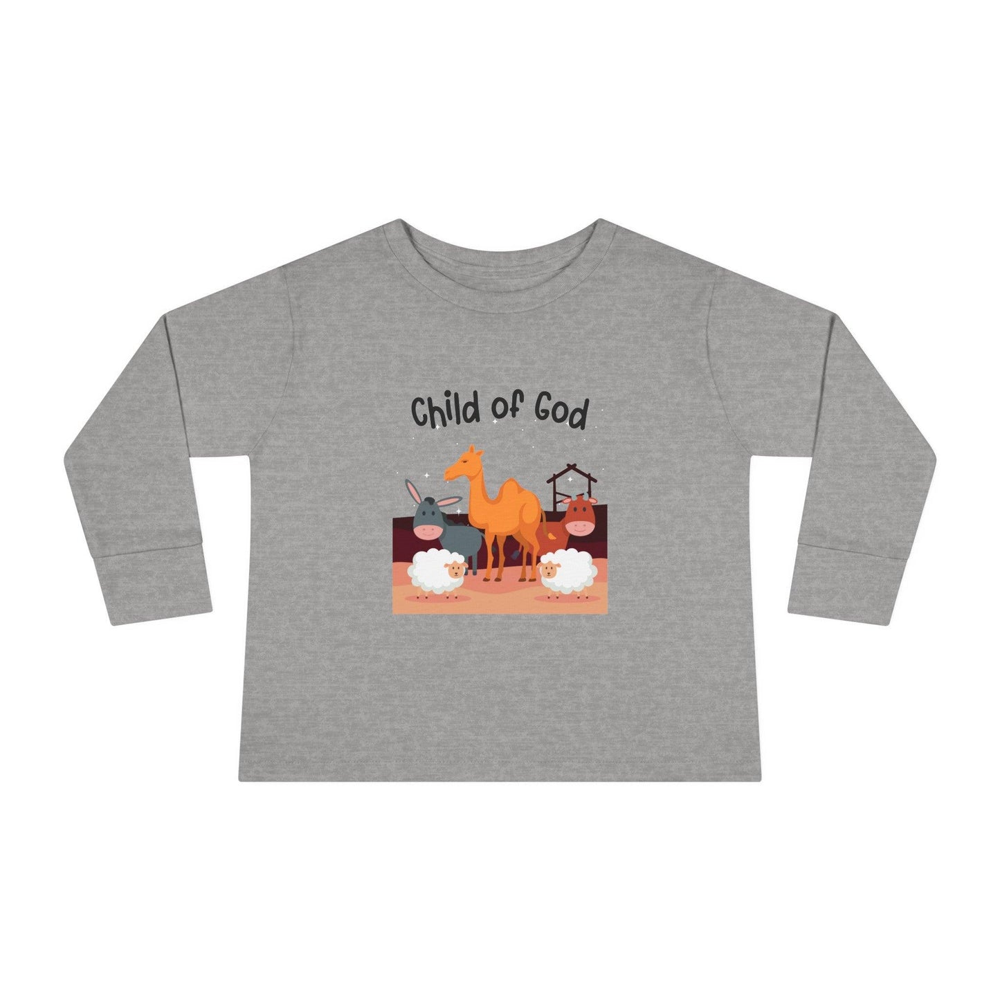 heather gray child of God toddler long sleeve shirt