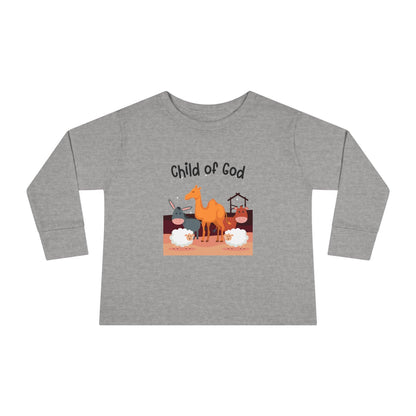 heather gray child of God toddler long sleeve shirt