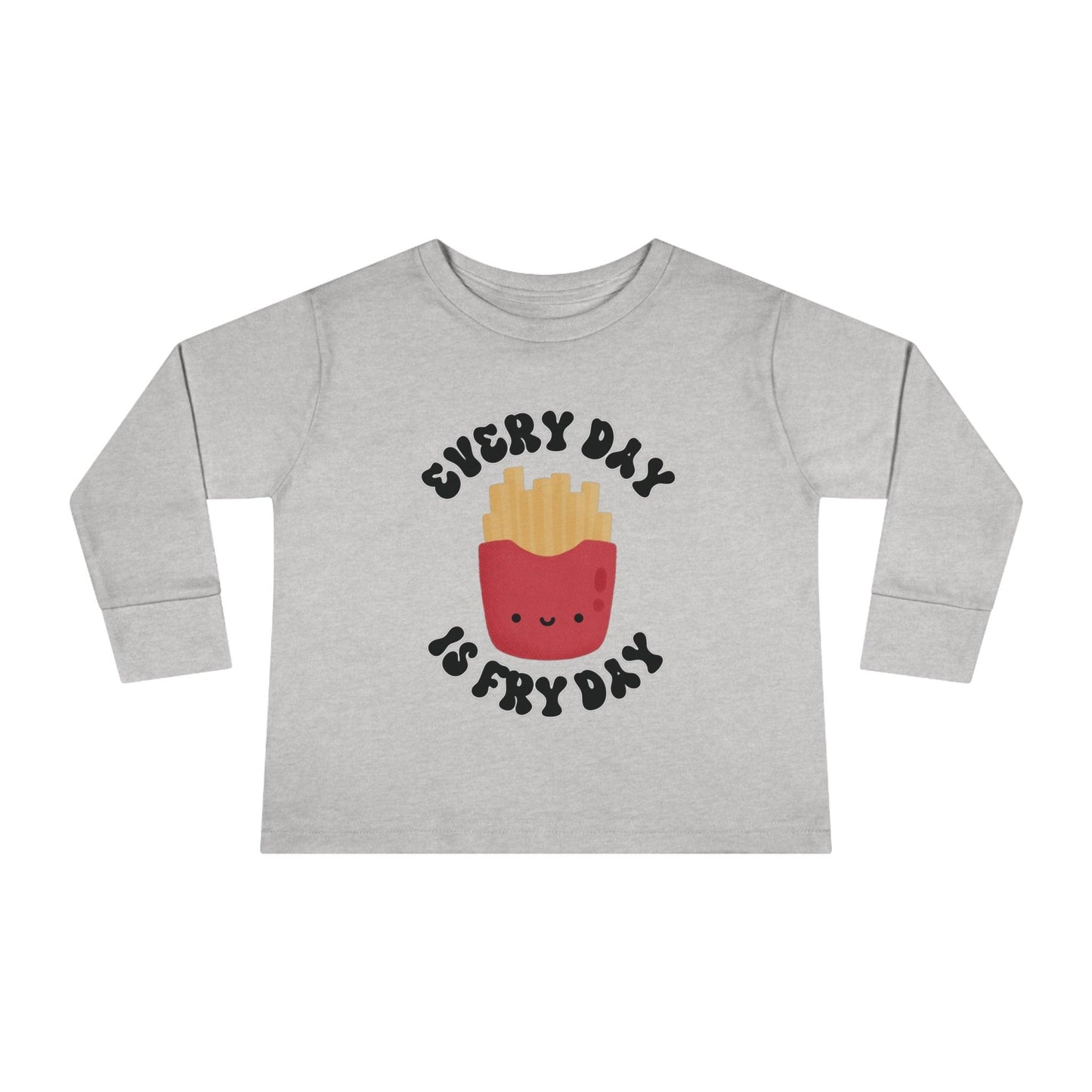 heather every day is fry day toddler long sleeve shirt