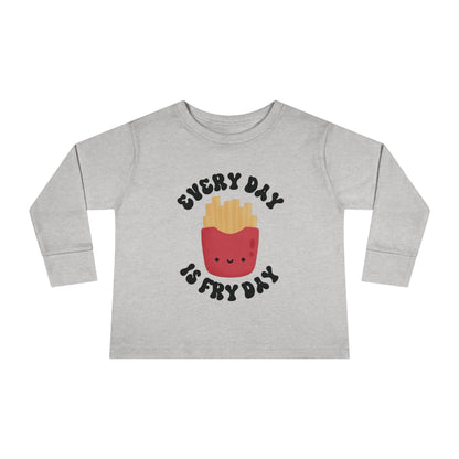 heather every day is fry day toddler long sleeve shirt