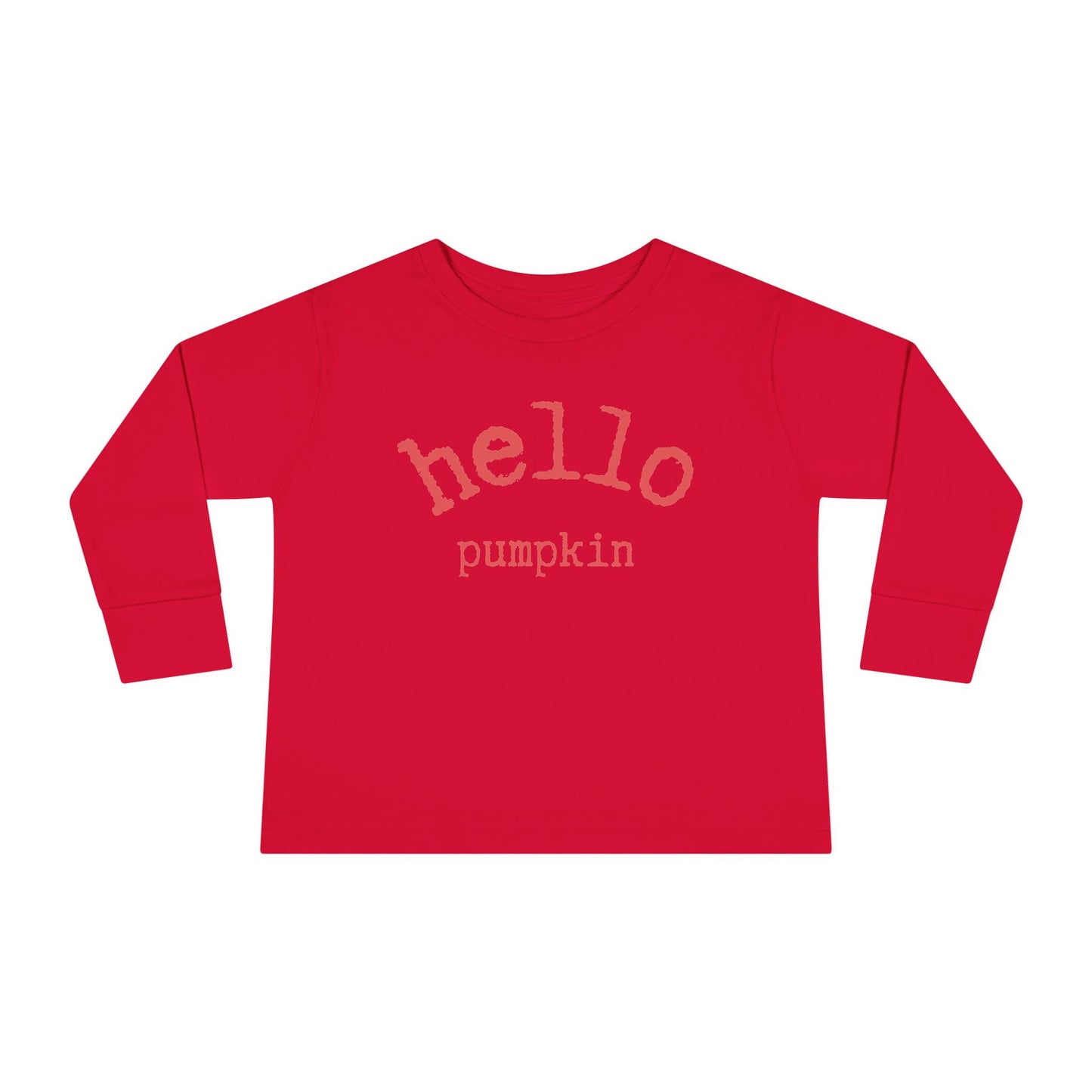  Hello Pumpkin Toddler Long Sleeve Tee Shirt red