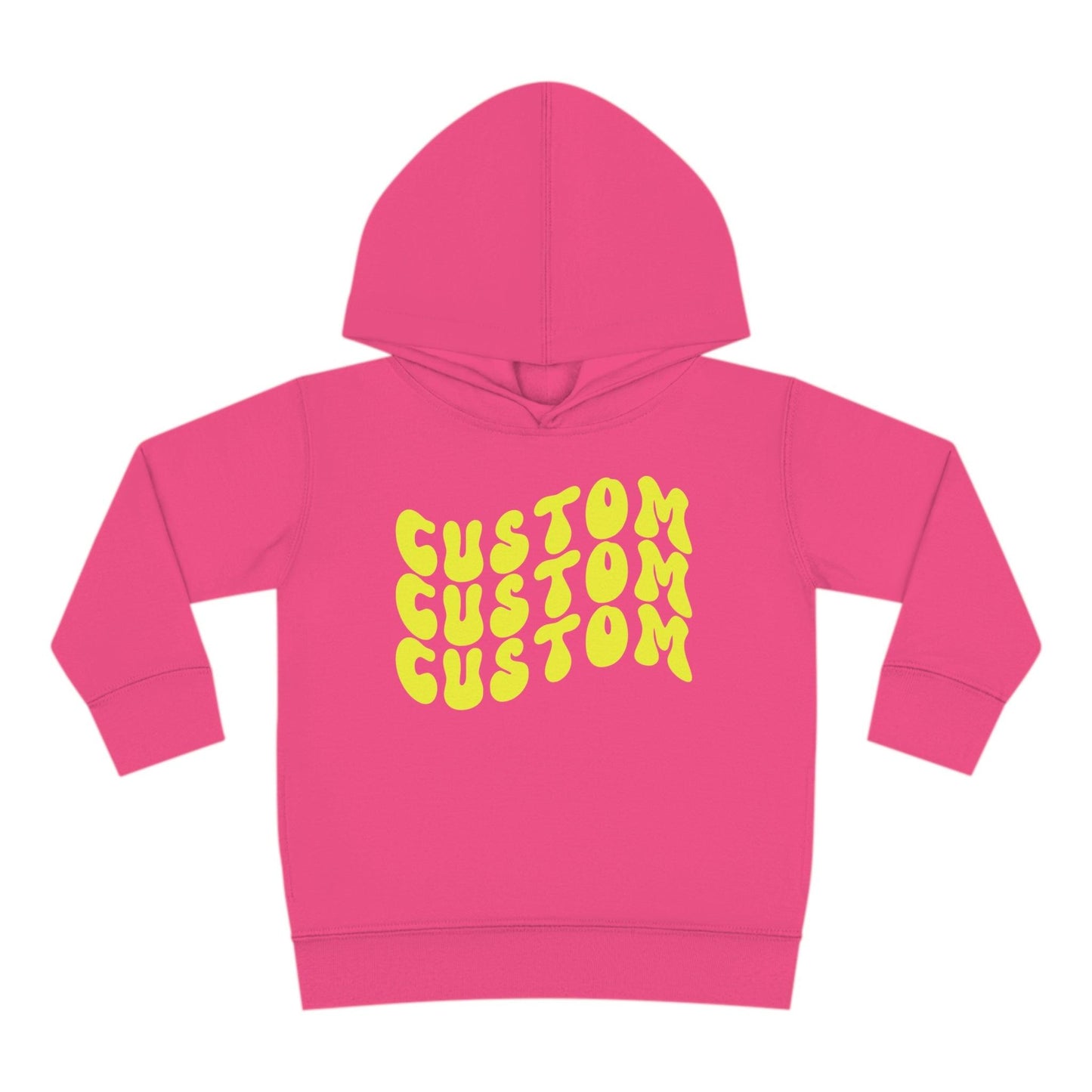 hot pink personalized toddler hoodie front side print