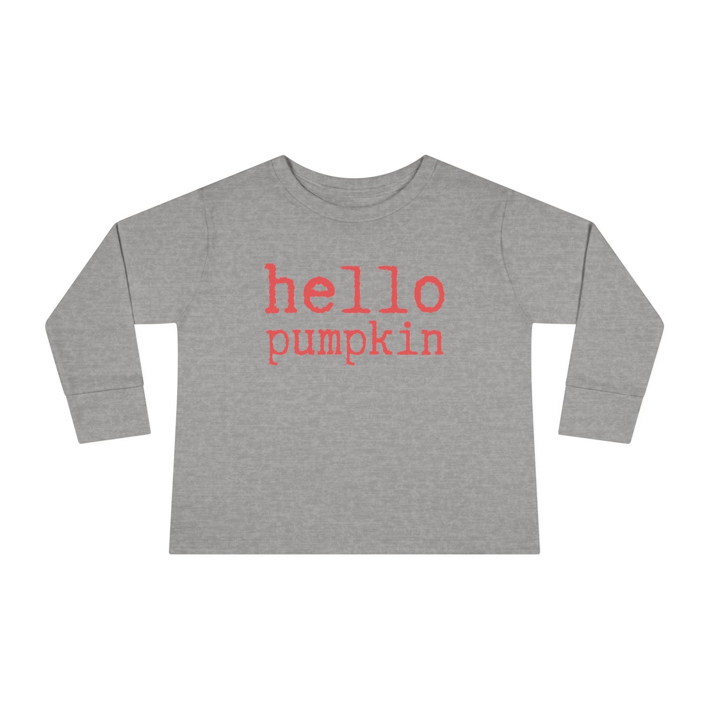 Hello Pumpkin Toddler Long Sleeve Tee Shirt heather