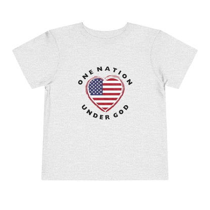 One Nation Under God Toddler T-Shirt, Kids Patriotic Shirt, 4th of July