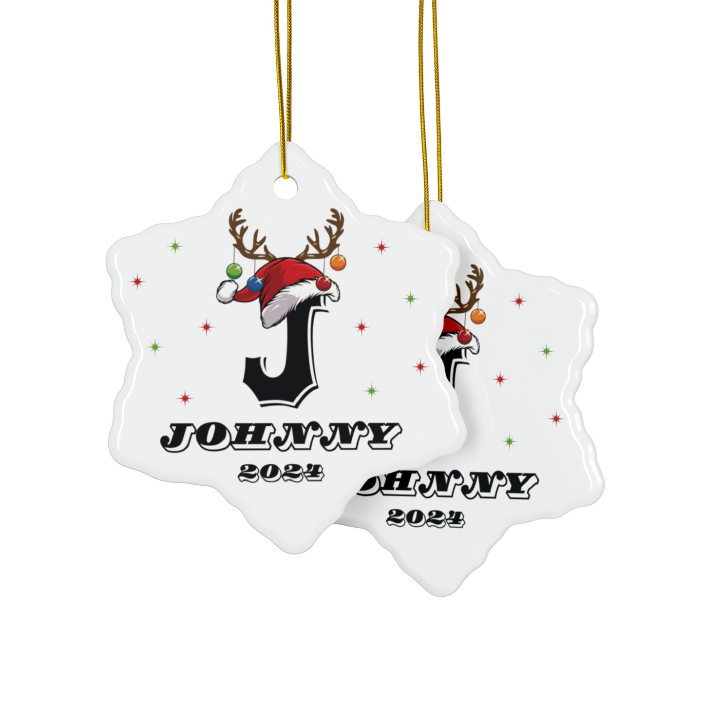 Letter Name Ornament, 2024 Personalized Family Ornament, Custom Initial Ornament, Family Keepsake Ornaments, 2-Side Print