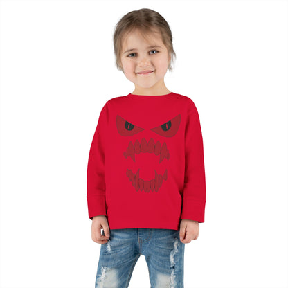 Scary Face Toddler Halloween Long Sleeve Shirt, Toddler Kids Face Shirt, Dracula Face Shirt