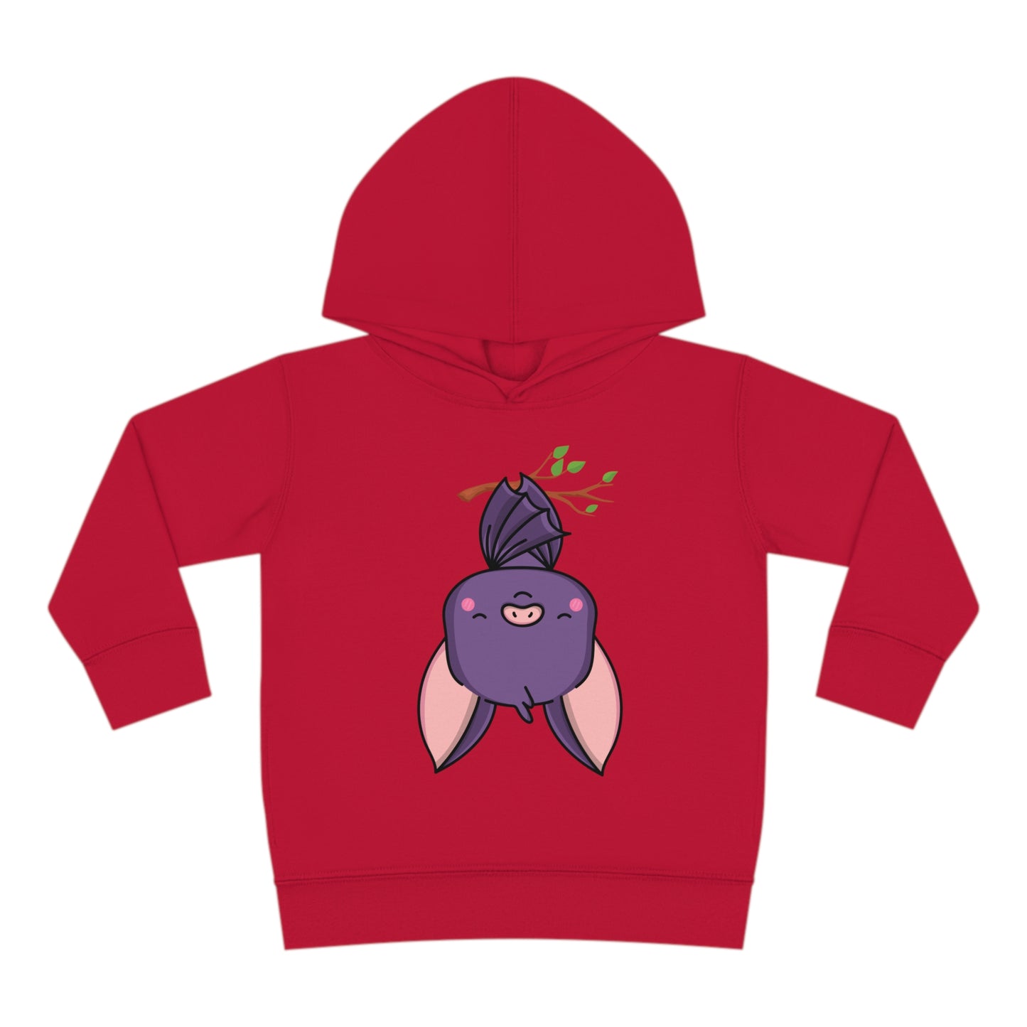 Spooky Upside Down Bat Toddler Hoodie vintage red