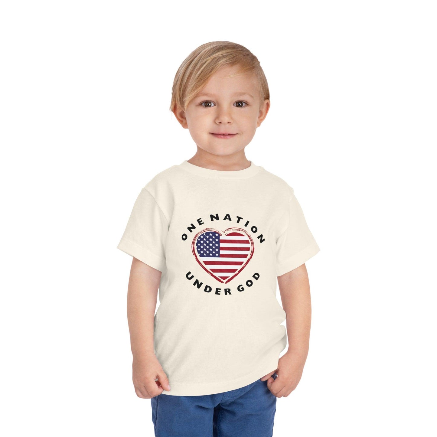 One Nation Under God Toddler T-Shirt, Kids Patriotic Shirt, 4th of July