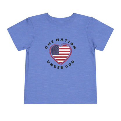 One Nation Under God Toddler T-Shirt, Kids Patriotic Shirt, 4th of July