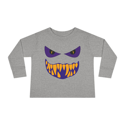 Scary Face Toddler Halloween Long Sleeve Shirt, Toddler Kids Face Shirt, Dracula Face Kids Shirt