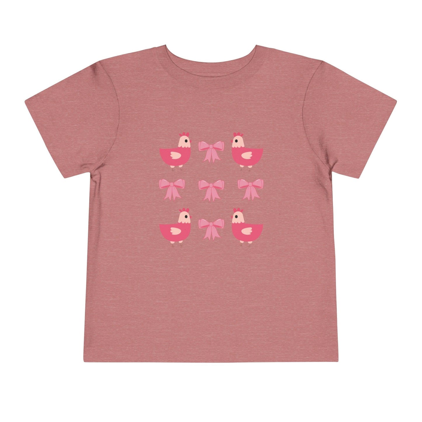 heather mauve chicken and bows toddler girl shirt