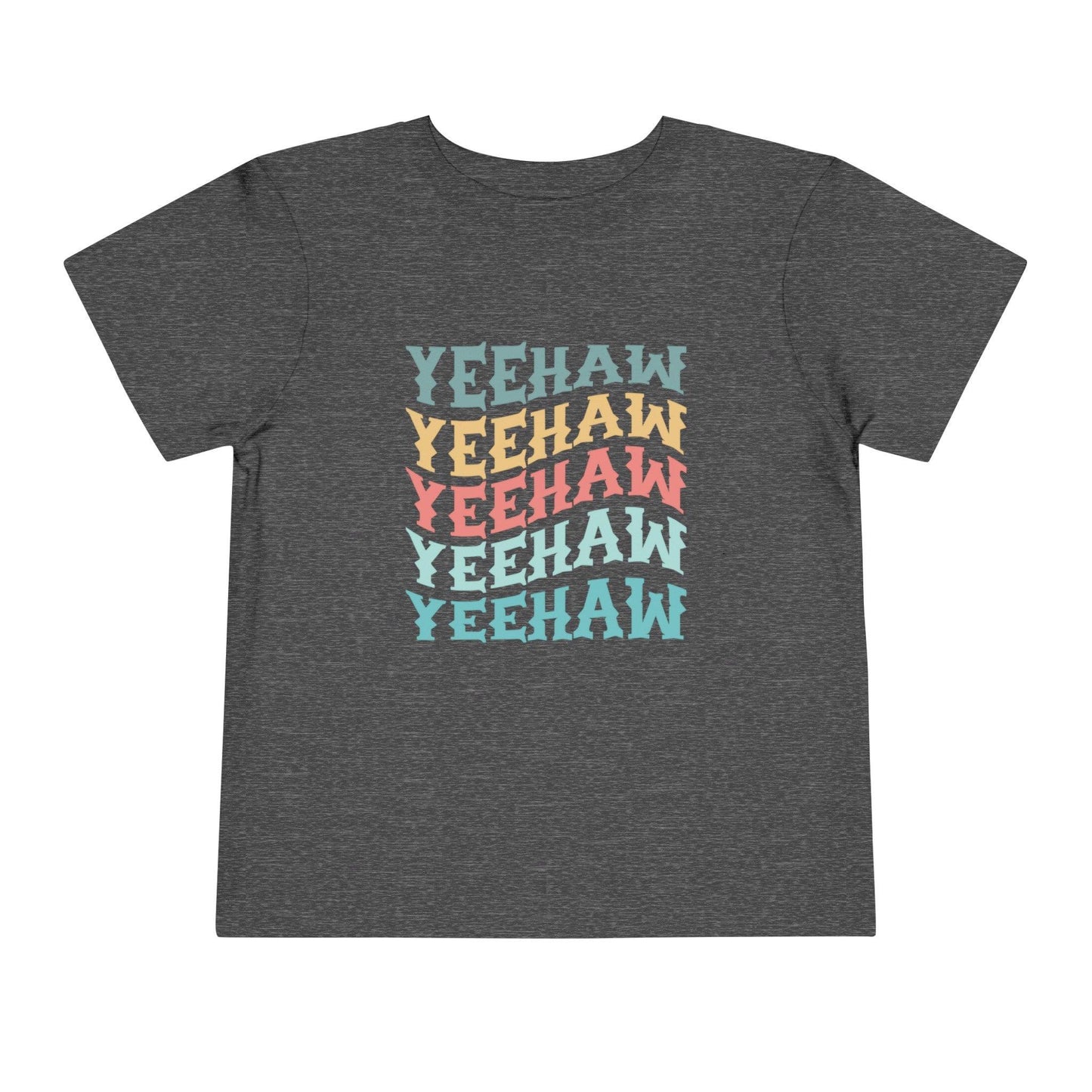 dark heather gray yeehaw cowboy toddler t shirt