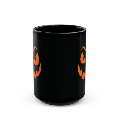 Halloween Pumpkin Face Coffee Mug, Pumpkin Face Halloween Black Coffee Cup (11oz, 15oz)