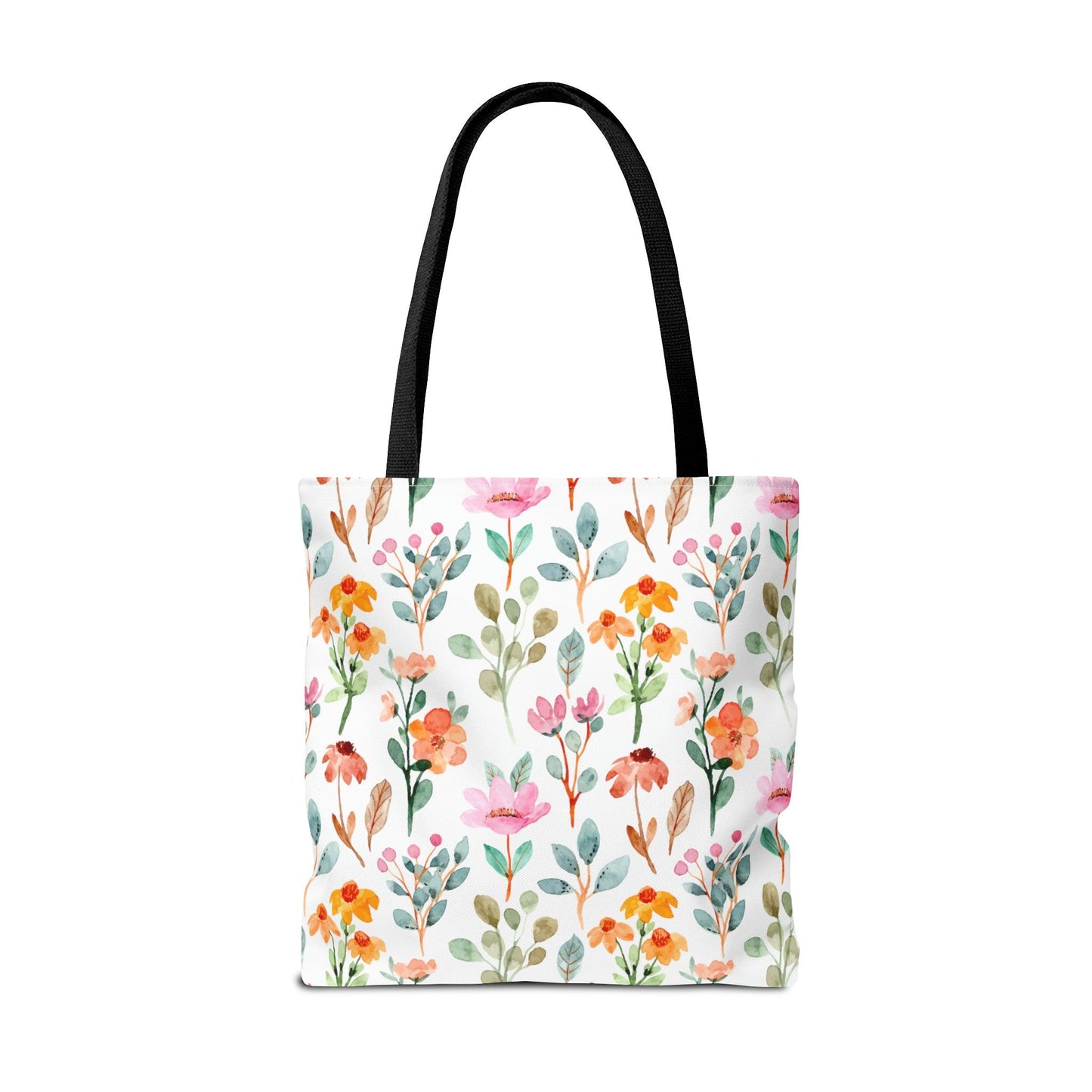 Floral Tote Bag, Beautiful Flowers with All Over Print Tote, Botanical Bag, Gardener Accessory Bag