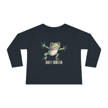 black frog big hugs toddler long sleeve shirt