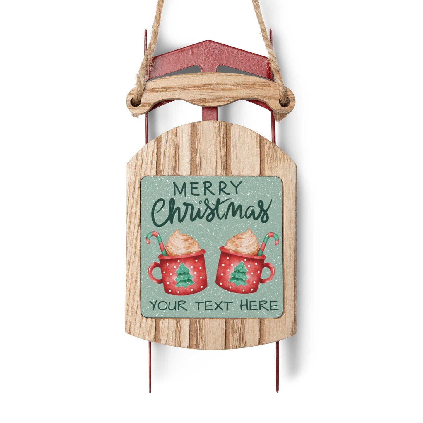 Personalized Merry Christmas Sled Ornaments