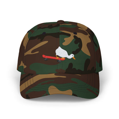 Goose on a Skateboard Embroidered Baseball Hat