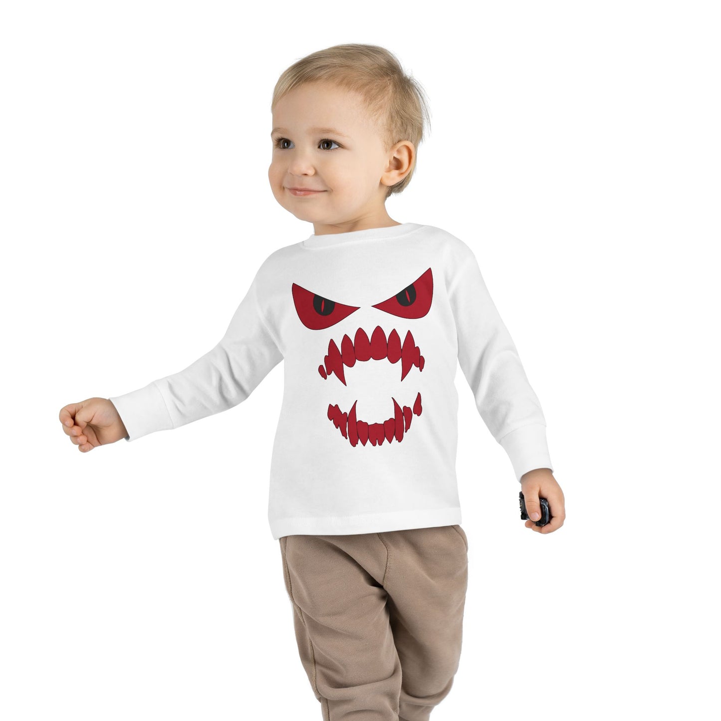 Scary Face Toddler Halloween Long Sleeve Shirt, Toddler Kids Face Shirt, Dracula Face Shirt