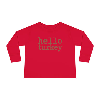 Hello Turkey Long Sleeve Tee red