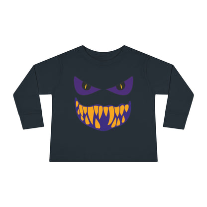 Scary Face Toddler Halloween Long Sleeve Shirt, Toddler Kids Face Shirt, Dracula Face Kids Shirt