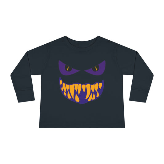 Scary Face Toddler Halloween Long Sleeve Shirt, Toddler Kids Face Shirt, Dracula Face Kids Shirt