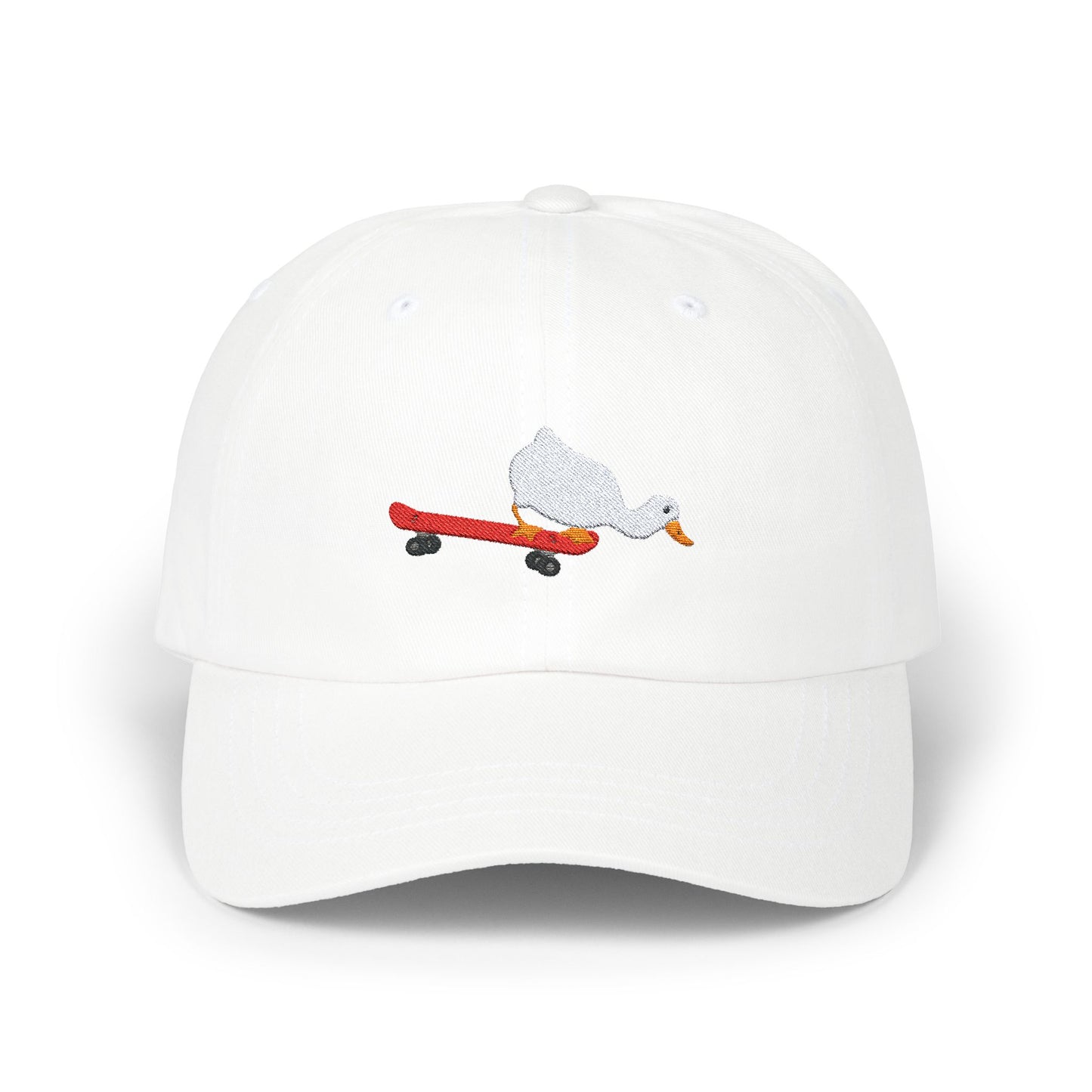 Goose on a Skateboard Embroidered Baseball Hat