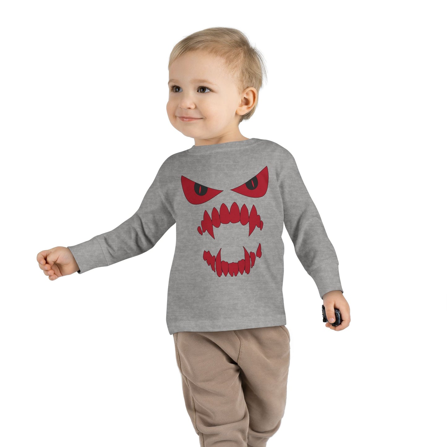 Scary Face Toddler Halloween Long Sleeve Shirt, Toddler Kids Face Shirt, Dracula Face Shirt