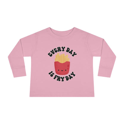 pink every day is fry day toddler long sleeve shirt