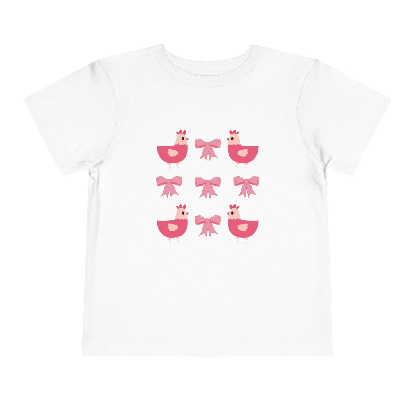 white chicken and bows toddler girl shirt