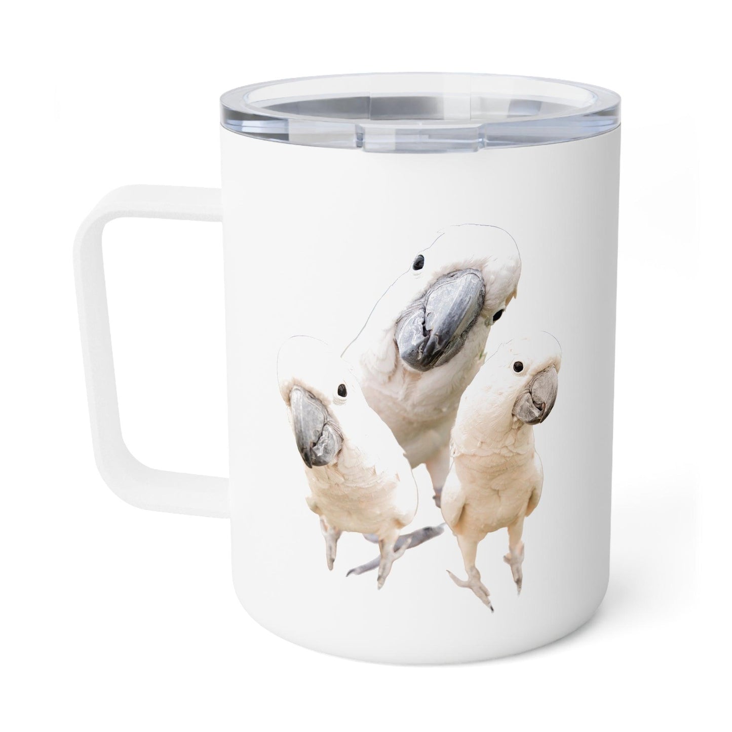 white cockatoo insulated coffee mug