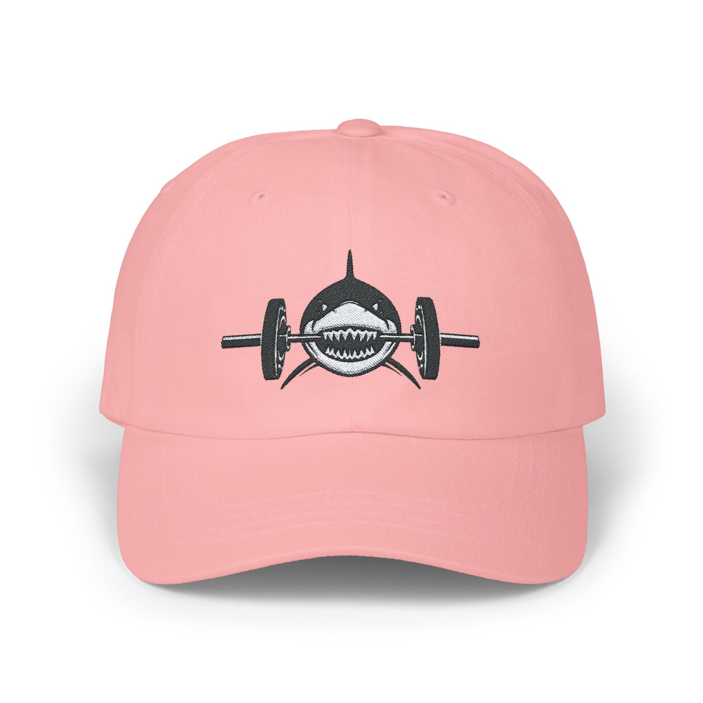 Shark with Barbell Embroidered Hat