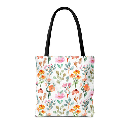 Floral Tote Bag, Beautiful Flowers with All Over Print Tote, Botanical Bag, Gardener Accessory Bag