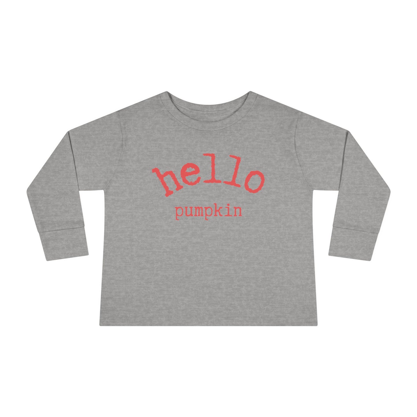  Hello Pumpkin Toddler Long Sleeve Tee Shirt heather