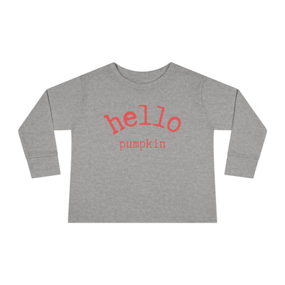  Hello Pumpkin Toddler Long Sleeve Tee Shirt heather