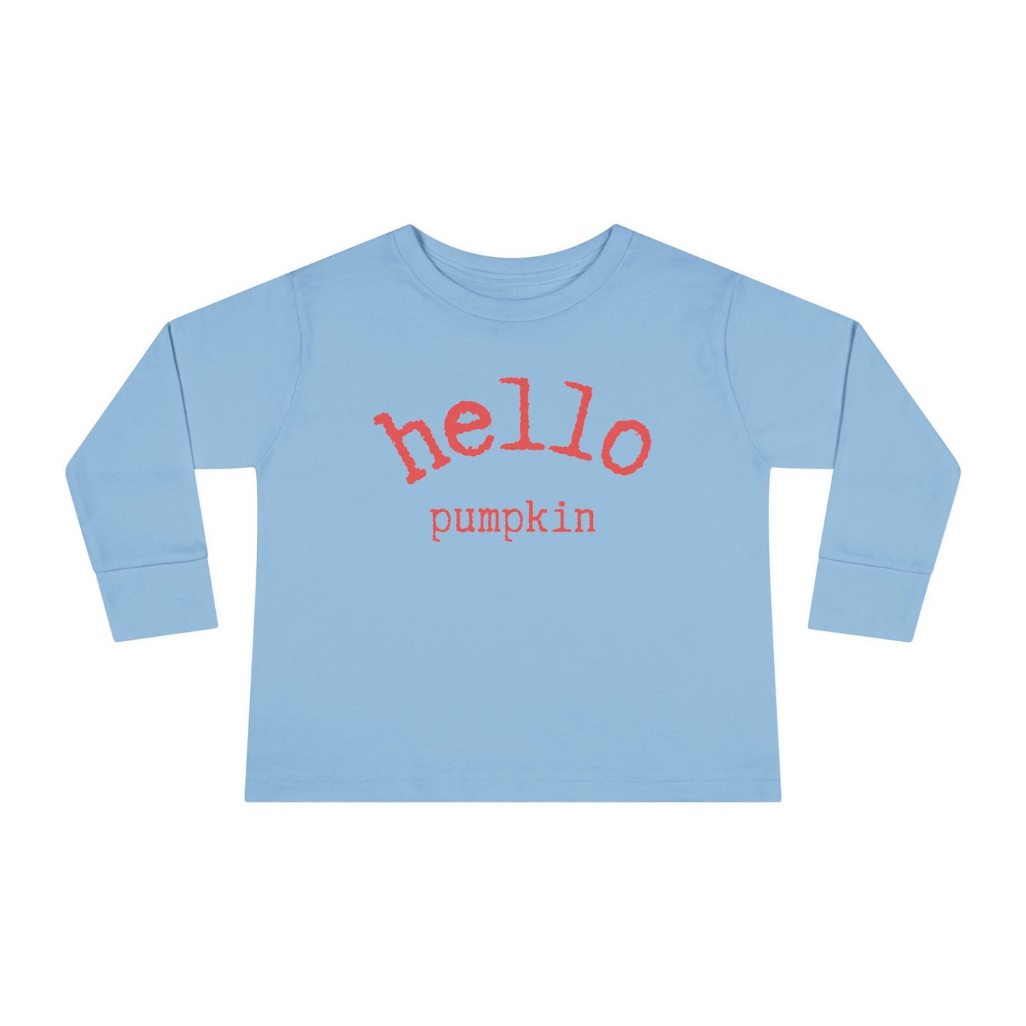  Hello Pumpkin Toddler Long Sleeve Tee Shirt light blue