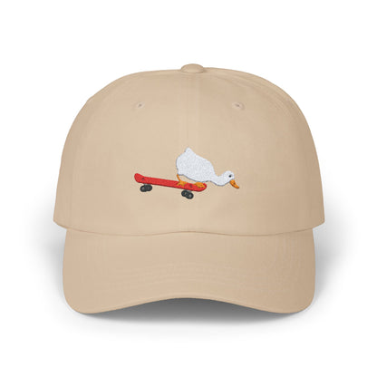 Goose on a Skateboard Embroidered Baseball Hat