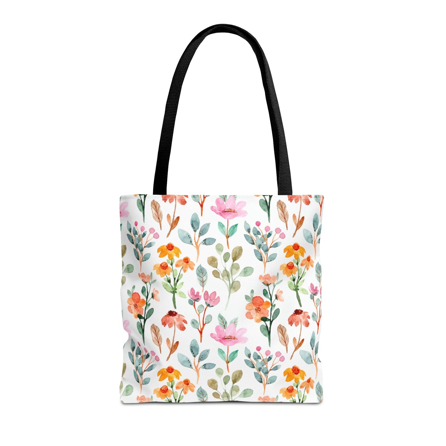 Floral Tote Bag, Beautiful Flowers with All Over Print Tote, Botanical Bag, Gardener Accessory Bag