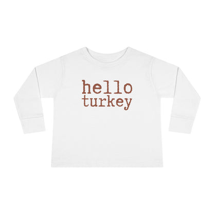 Hello Turkey Long Sleeve Tee white