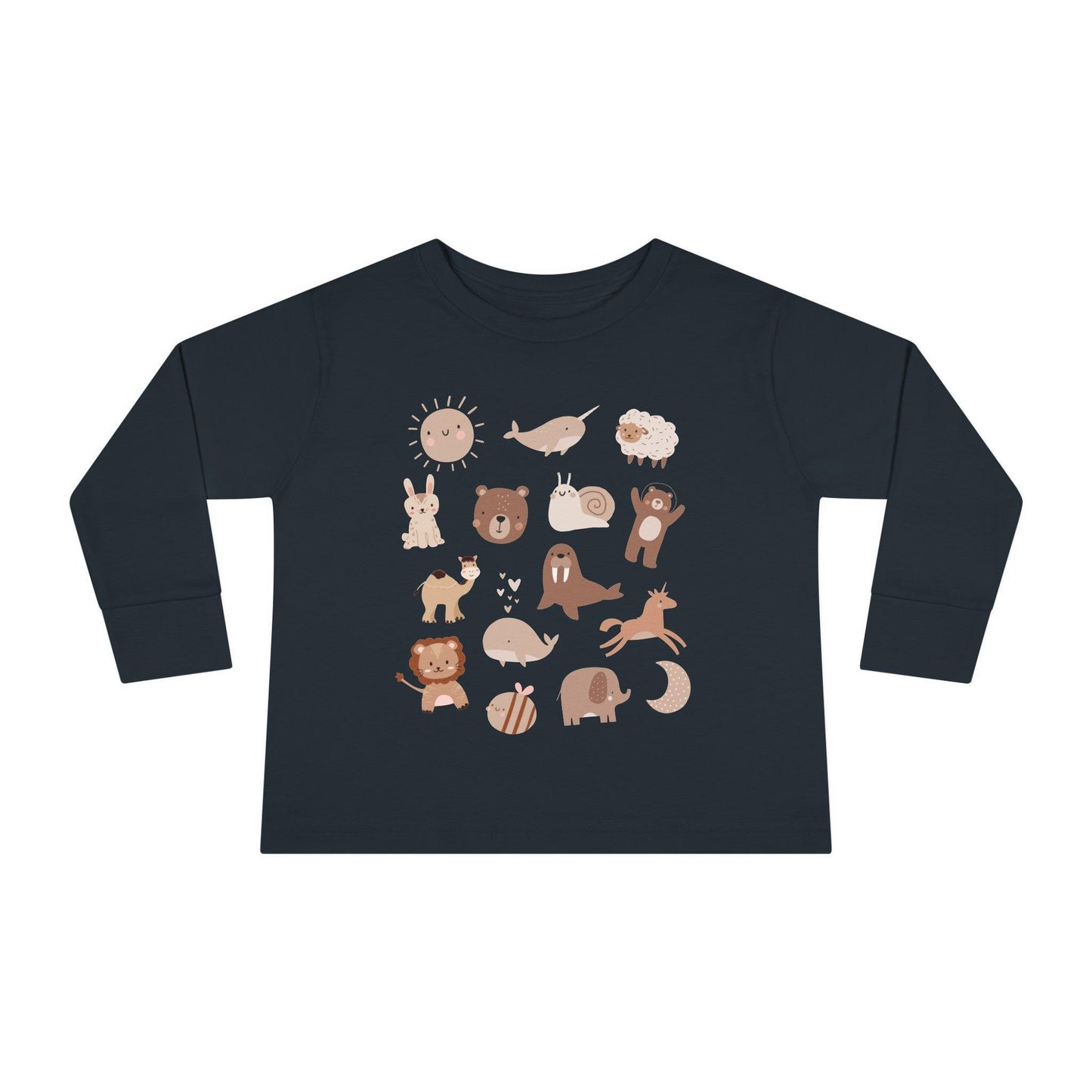 black boho animal toddler long sleeve shirt