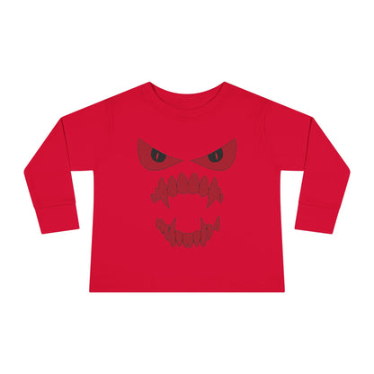 Scary Face Toddler Halloween Long Sleeve Shirt, Toddler Kids Face Shirt, Dracula Face Shirt