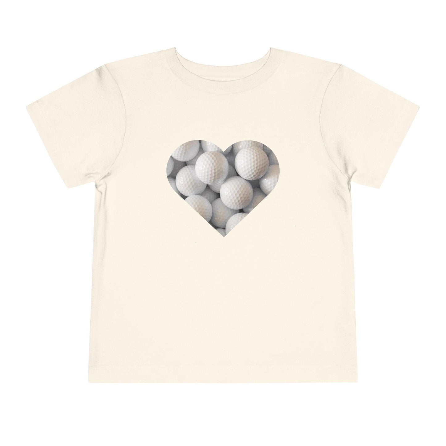 natural golf ball heart toddler t shirt