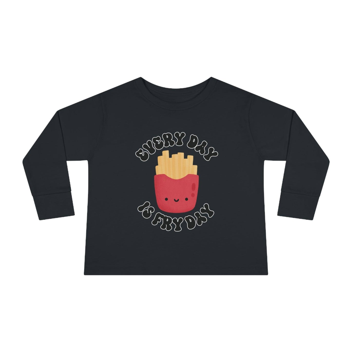 black every day is fry day toddler long sleeve shirt